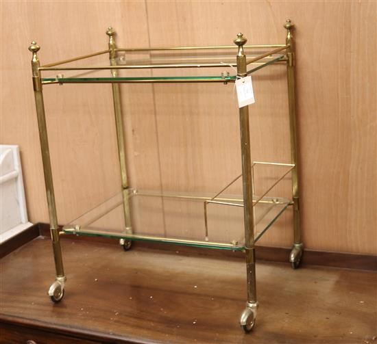 A gilt brass drinks trolley W.55cm